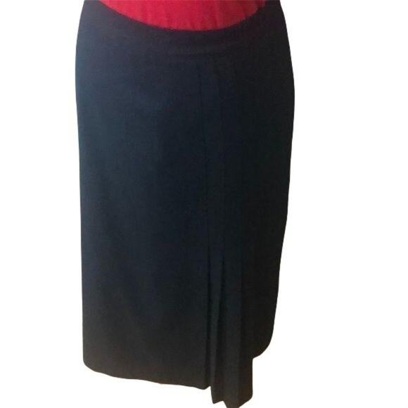 Vintage Gilmor black wool skirt pleated kick 12 - Picture 1 of 5